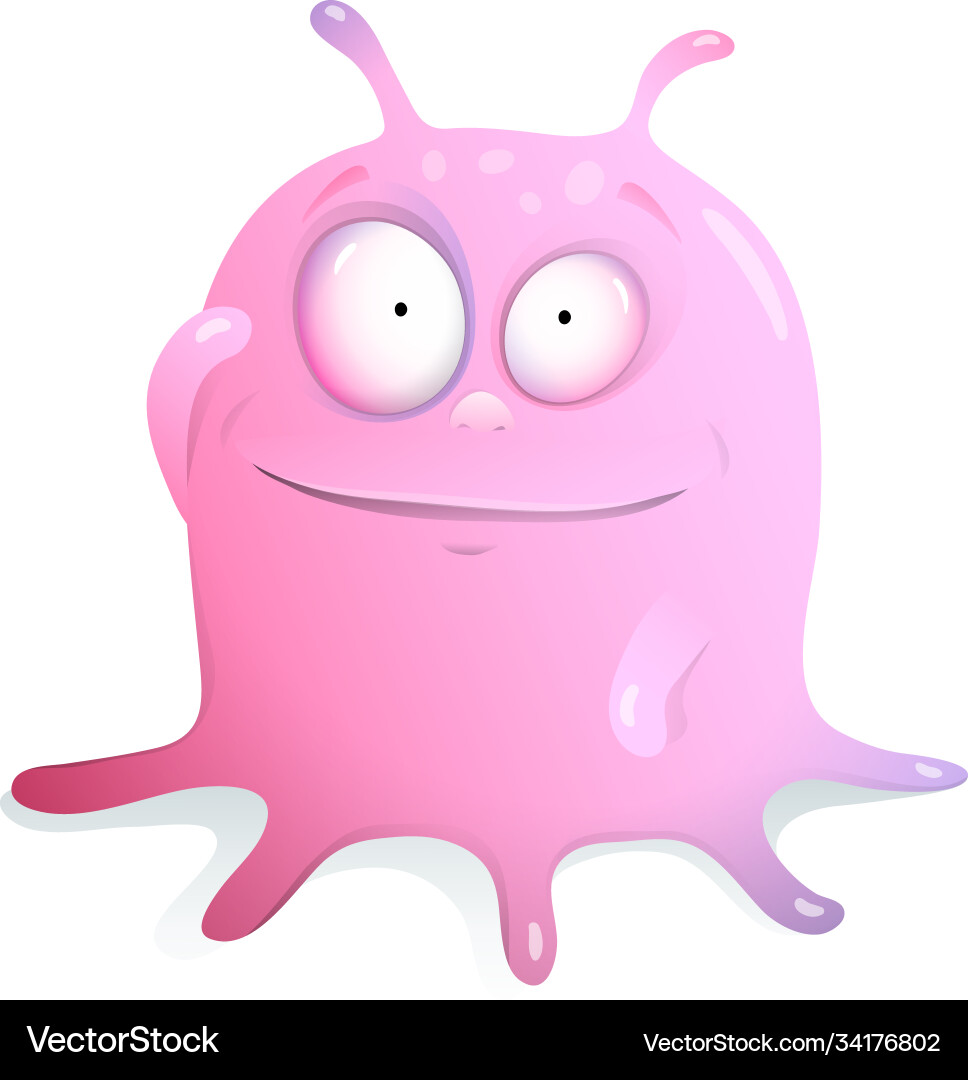 Cute jelly blob monster with tentacles for kids Cute jelly blob monster with tentacles for kids vector image
