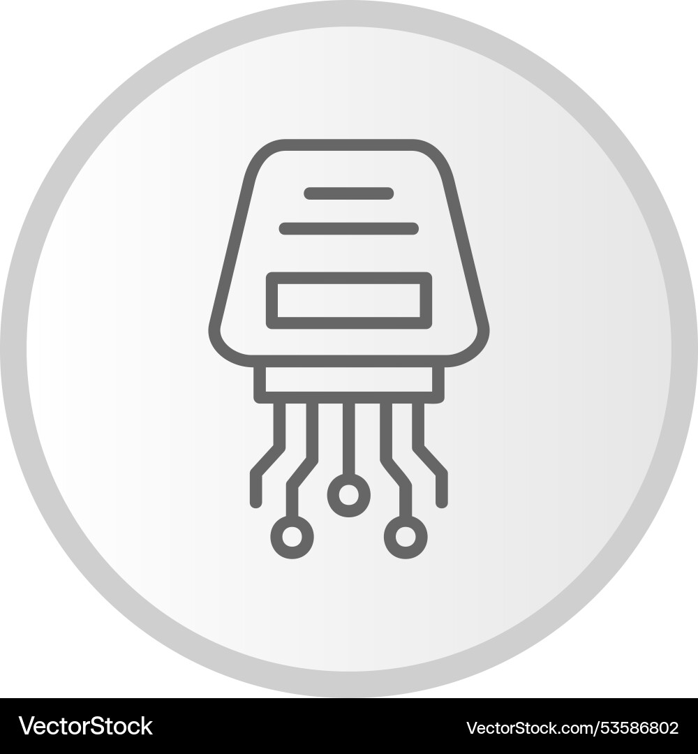 Data encryption line circle grey icon vector image