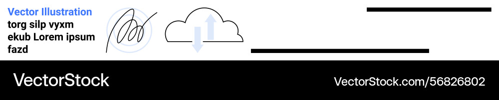 Digital signature with cloud storage and data sync vector image