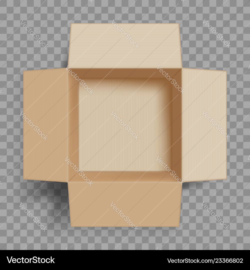 Empty open cardboard box Empty open cardboard box vector image
