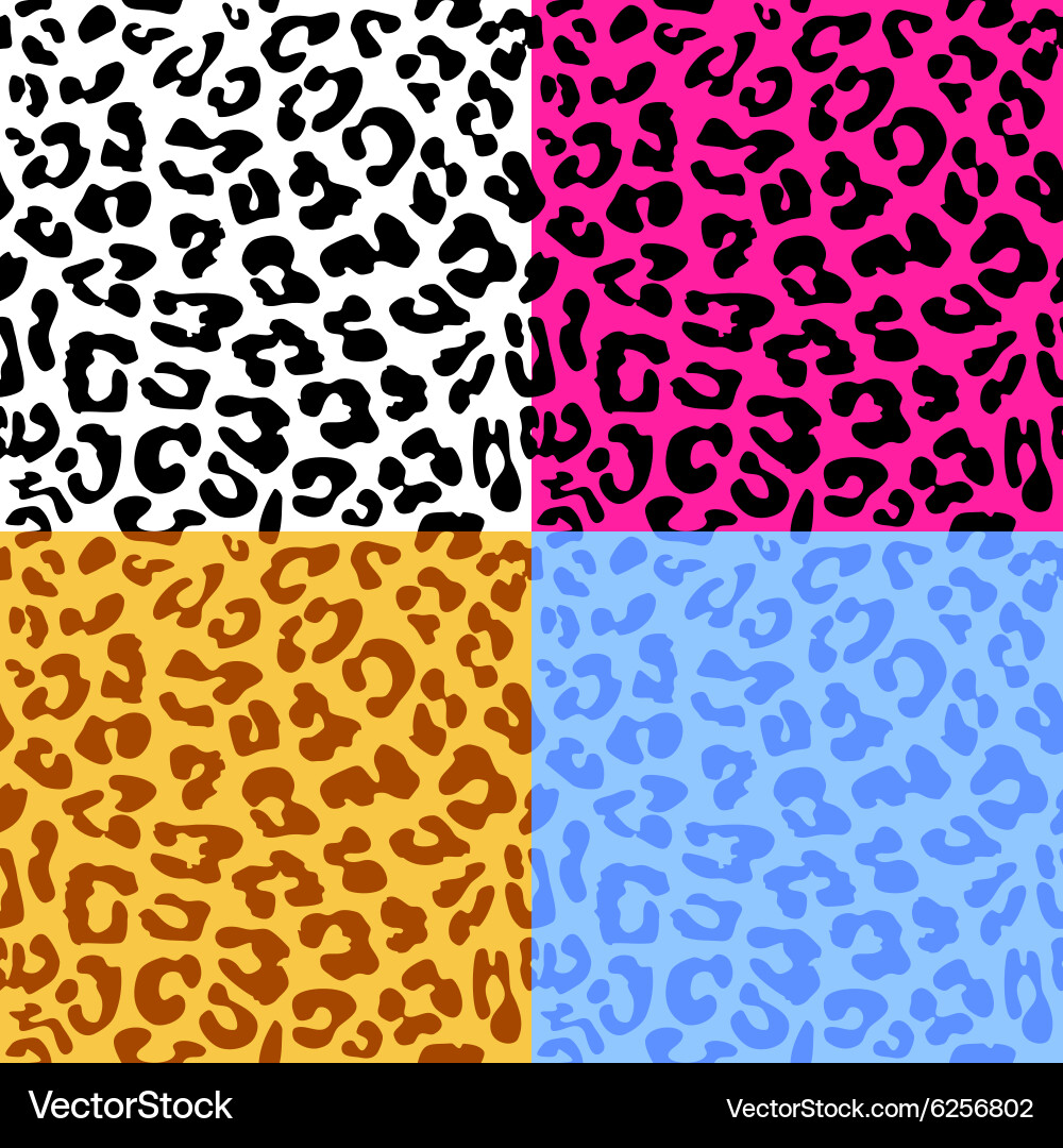Leopard Skin Pattern - Four Color Variations vector image