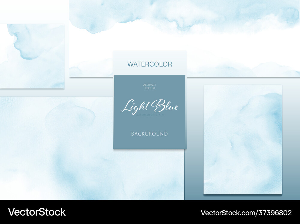 Light Blue Watercolor Stain Background Vector Image