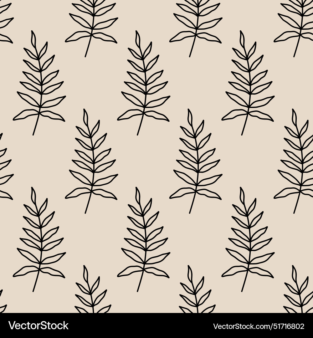 Minimalistic botanical seamless pattern Minimalistic botanical seamless pattern Vector Image
