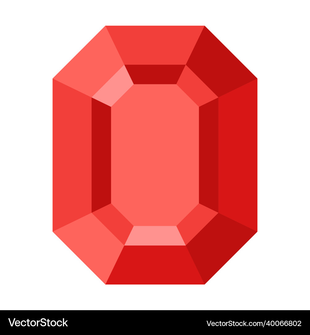 Ruby Gemstone - Red & Shiny vector image
