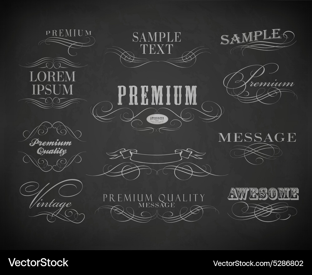 Typography calligraphic design elements page Vector Image