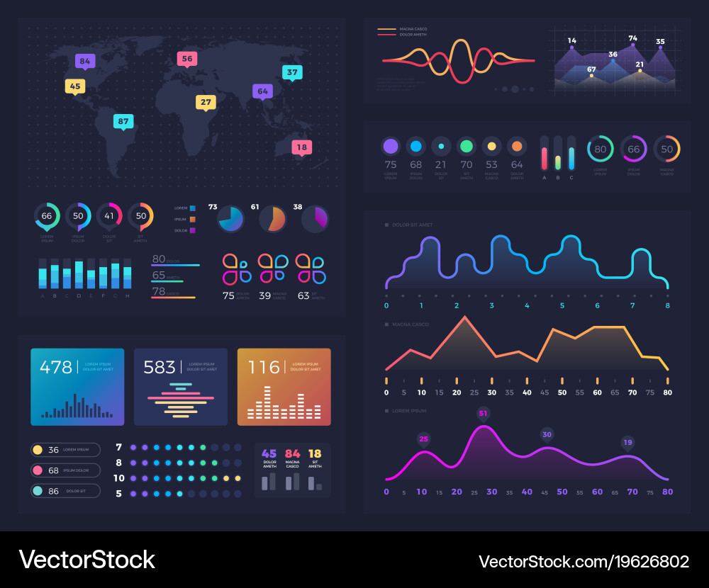 Workflow charts and diagrams infographic useful Vector Image
