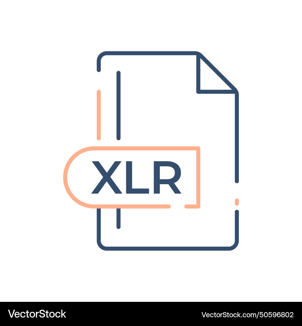 Xlr file format icon extension line vector image