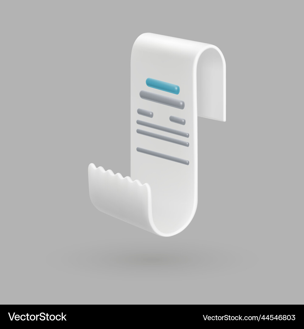 3d bill or statement to do list vector image