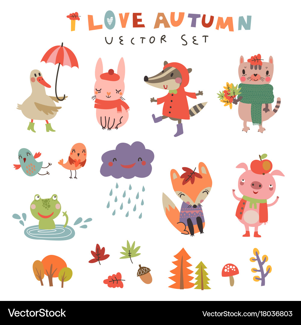 Animals set Royalty Free Vector Image - VectorStock
