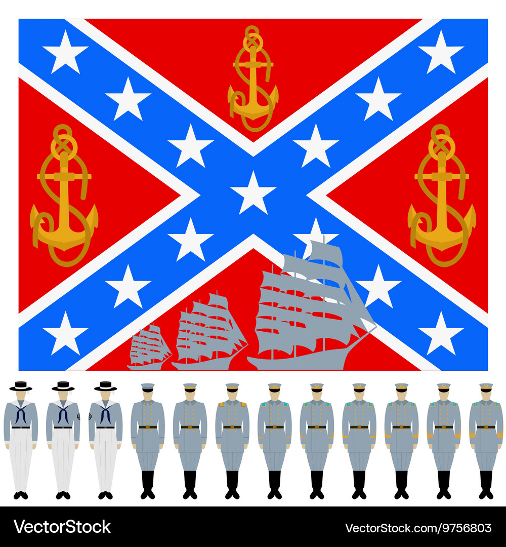Flag and the linear part of confederation navy Vector Image