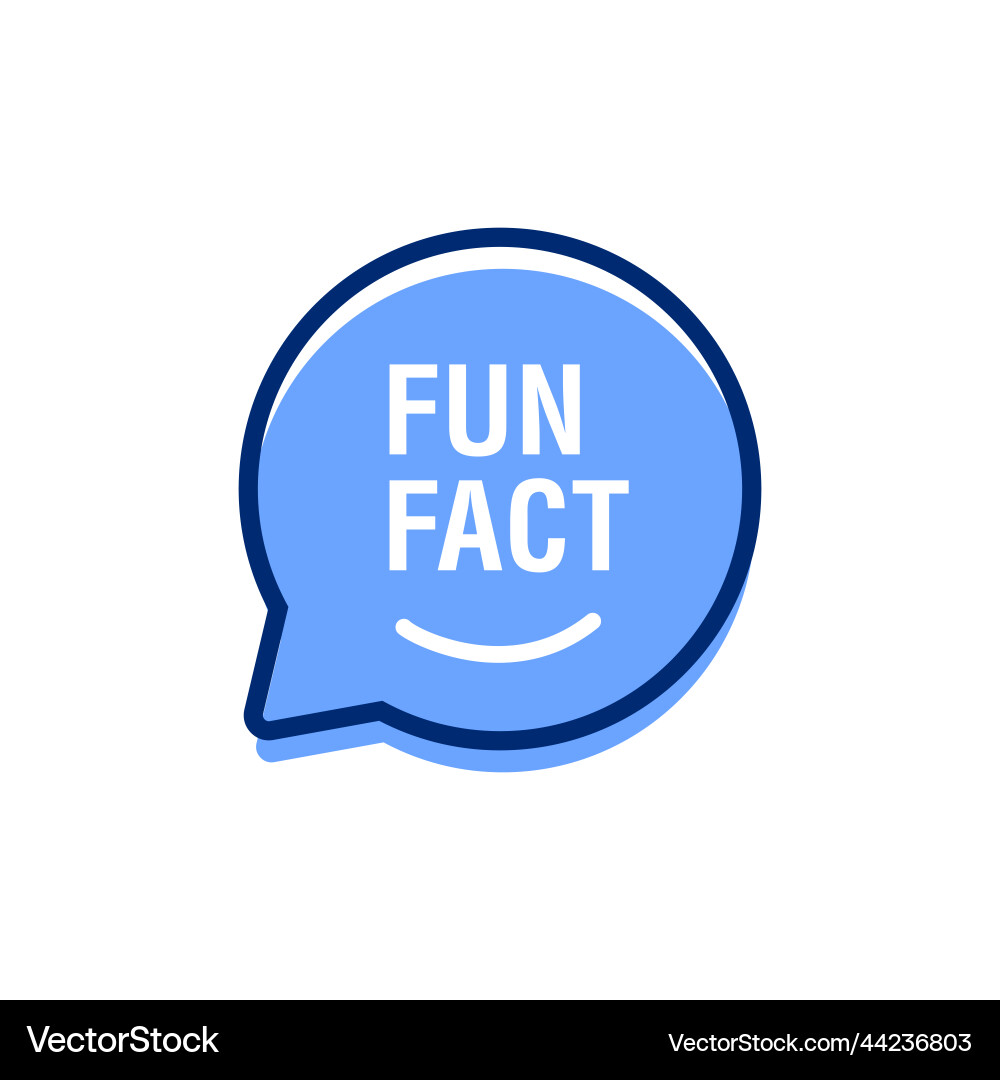 Fun fact line blue bubble chat flat stroke Fun fact line blue bubble chat flat stroke vector image