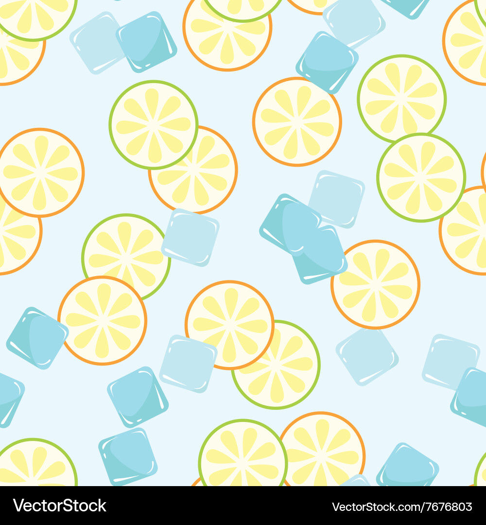 Lime Slice Ice Pattern vector image