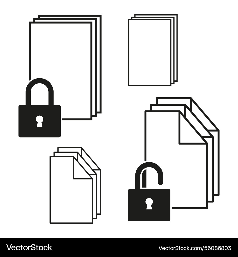 Locked file icon secure document folder Locked file icon secure document folder vector image