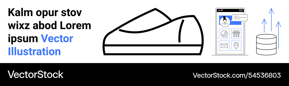 Modern sneaker mobile interface and database Modern sneaker mobile interface and database Vector Image