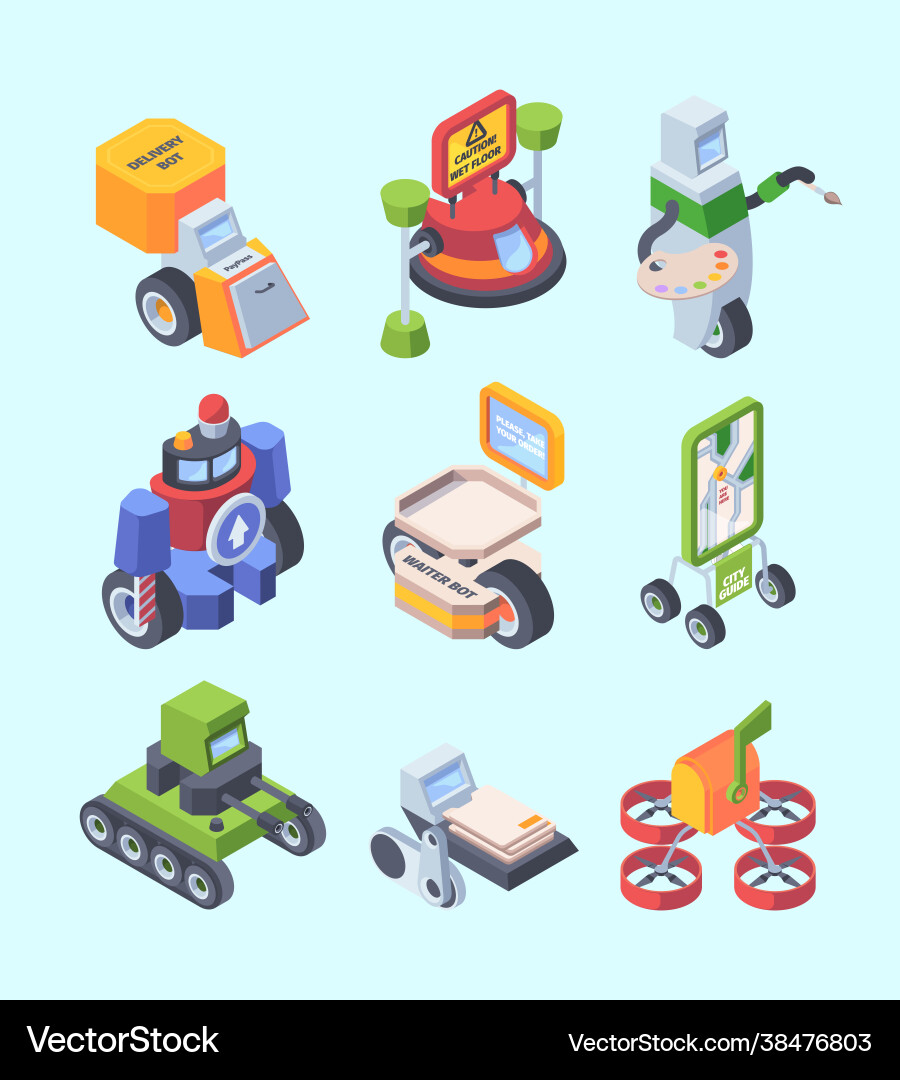 Professional robots bot helpers for people smart Professional robots bot helpers for people smart vector image