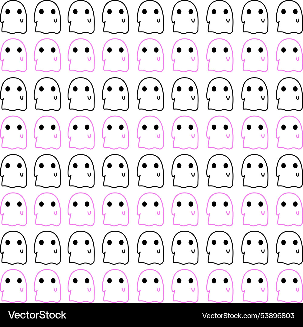 Retro halloween ghosts pattern texture background Vector Image