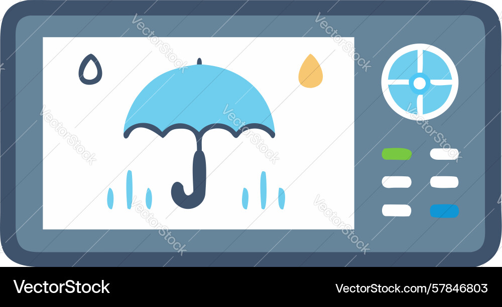Simple weather app interface on tablet design vector image