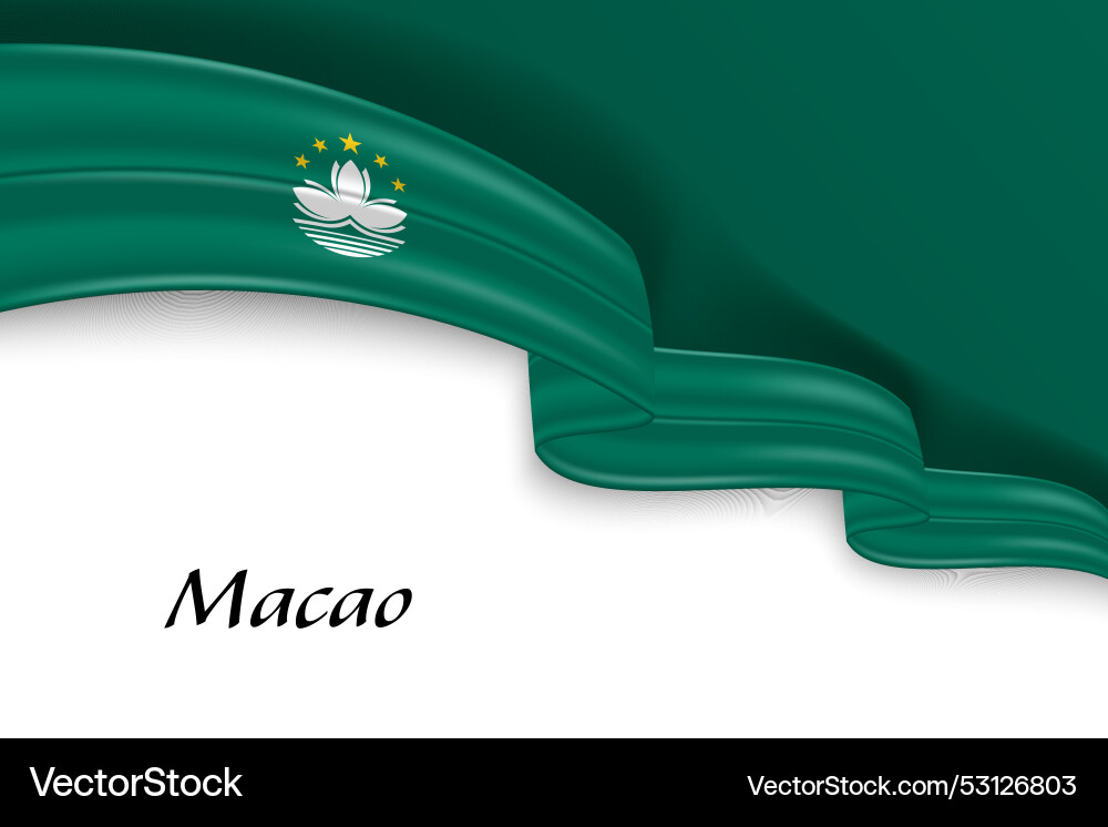 Waving Band mit Flagge von Macao Waving Band mit Flagge von Macao vektorbild