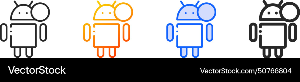 Android iconthin linear gradient blue stroke Android iconthin linear gradient blue stroke vector image