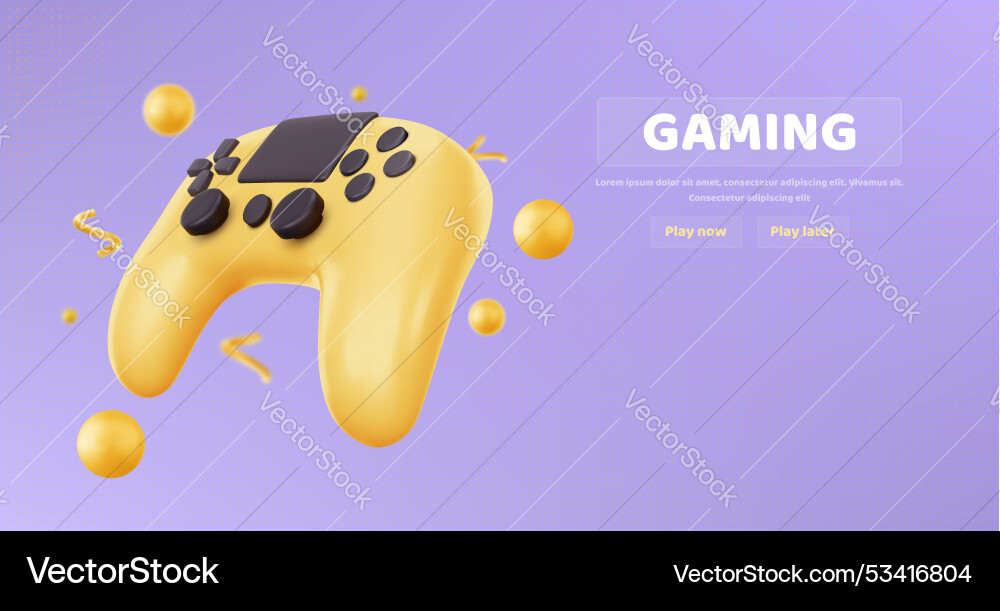 Banner with video game console control joystick vector image