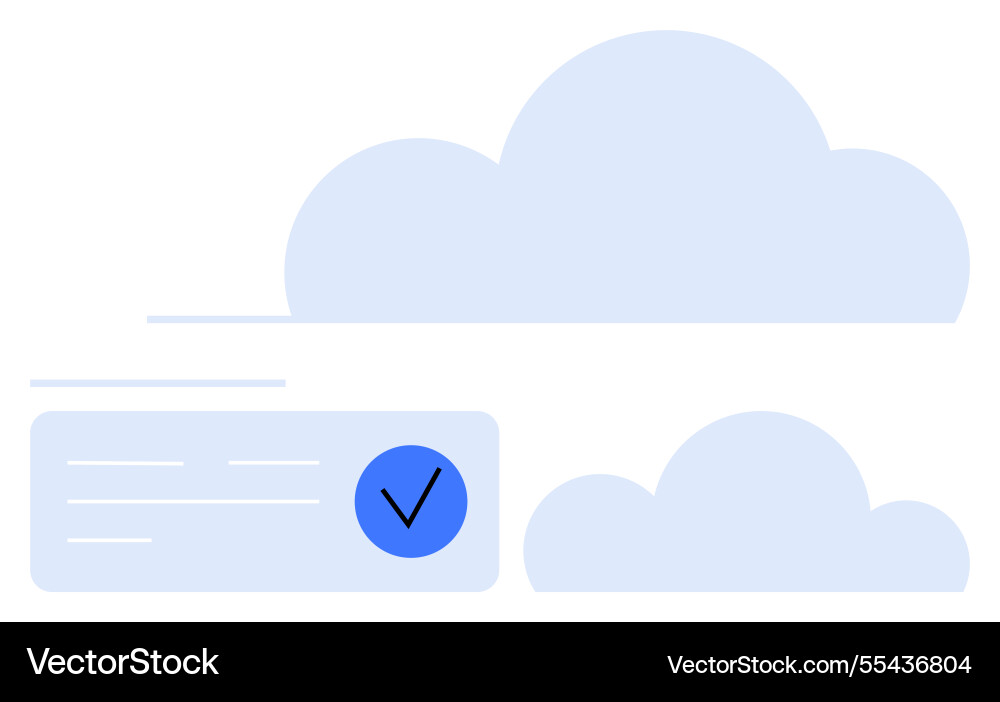 Cloud computing concept with checkmark Cloud computing concept with checkmark vector image