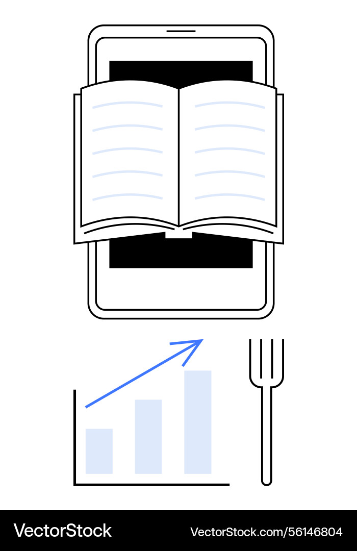 Digital learning and growth with open book tablet Digital learning and growth with open book tablet Vector Image
