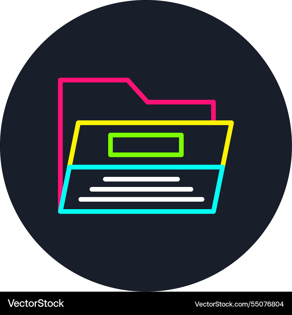Folder line multi color icon Vector Image