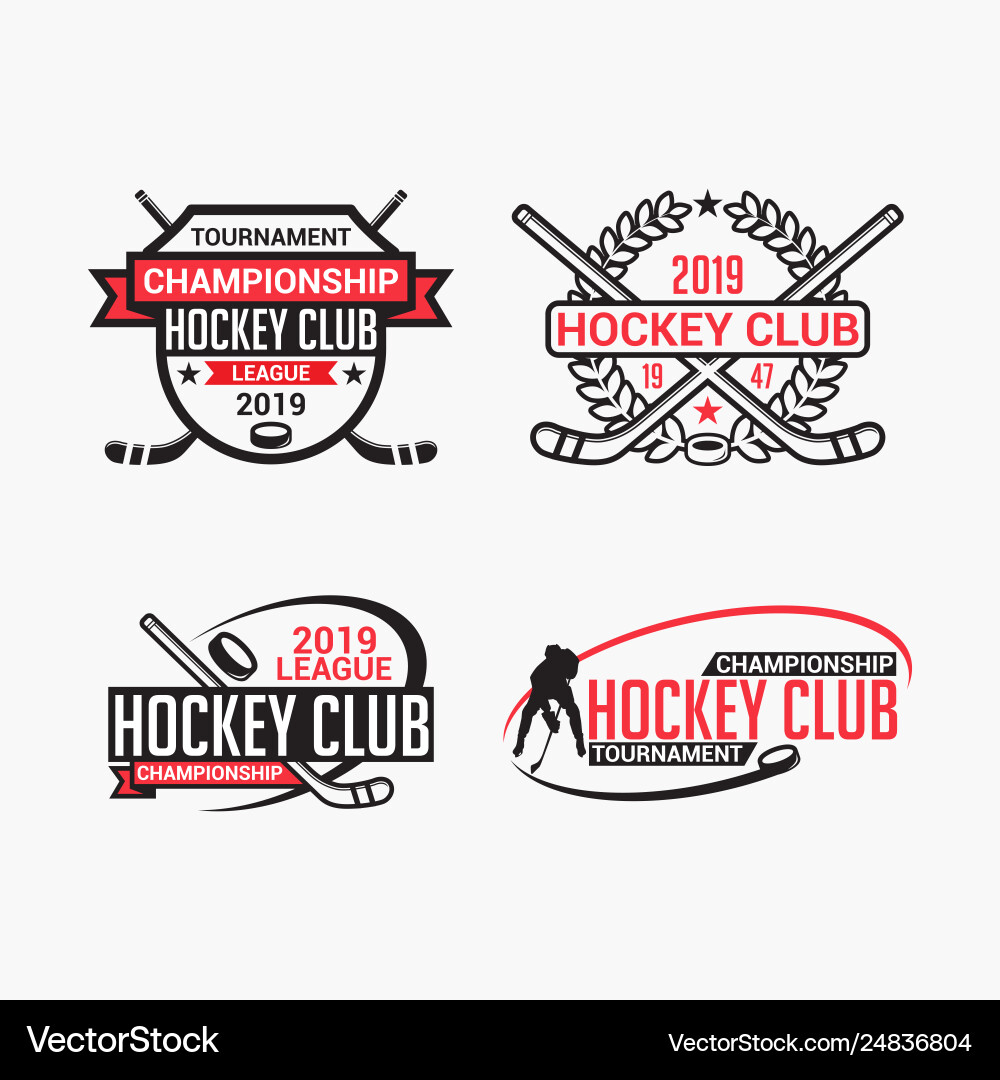 Hockey Logo Badge - Modern Emblem vector image