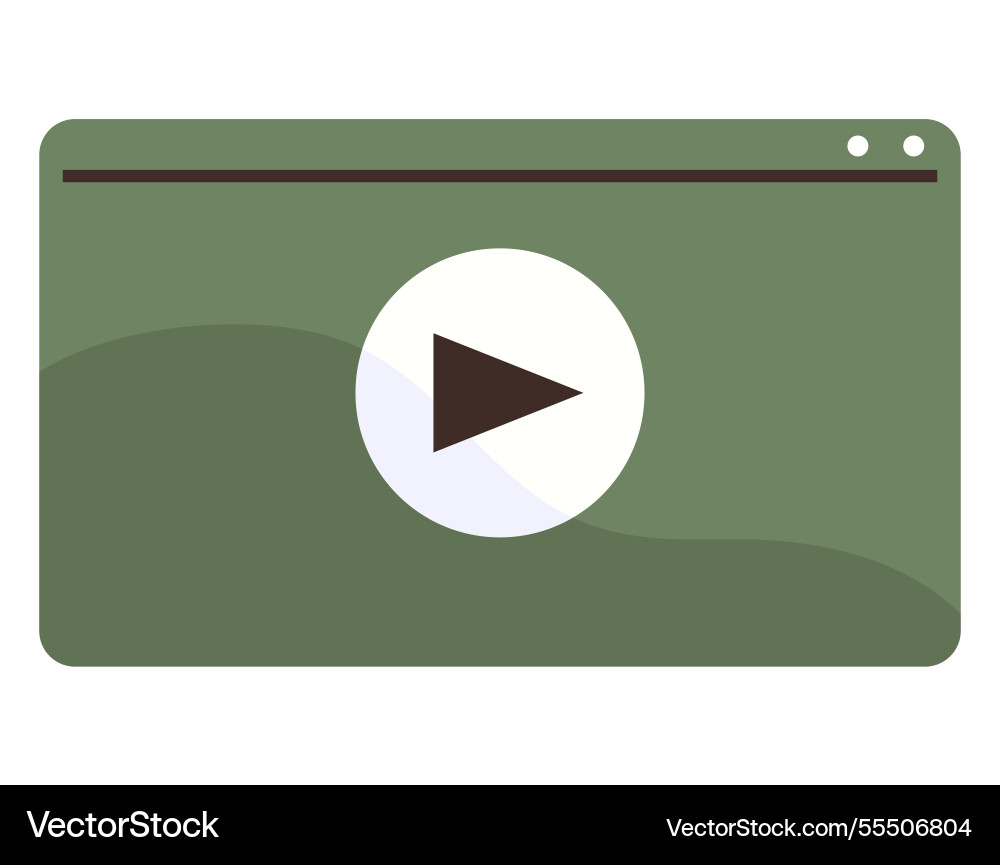 Media player interface with play button on a green Vector Image