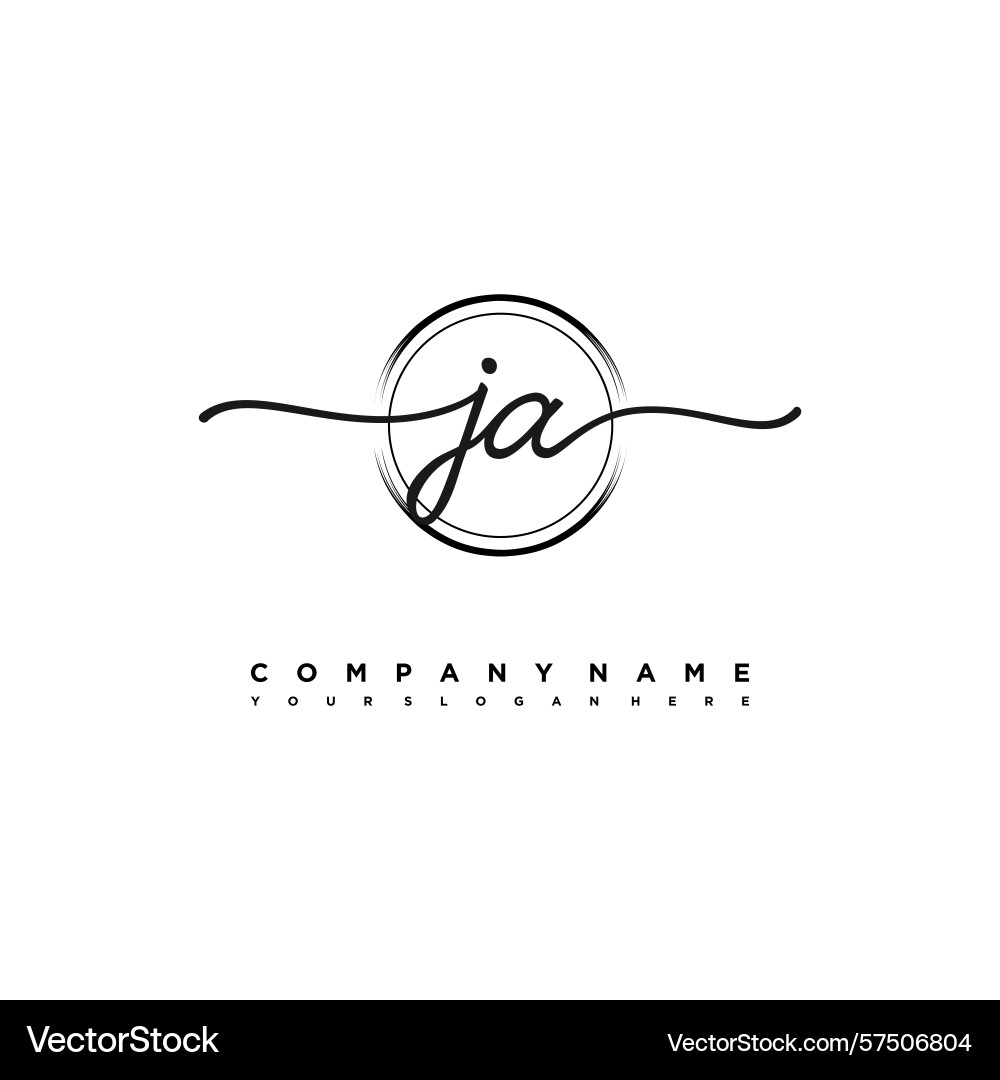 Modern handwriting initial logo ja monogram design Vector Image