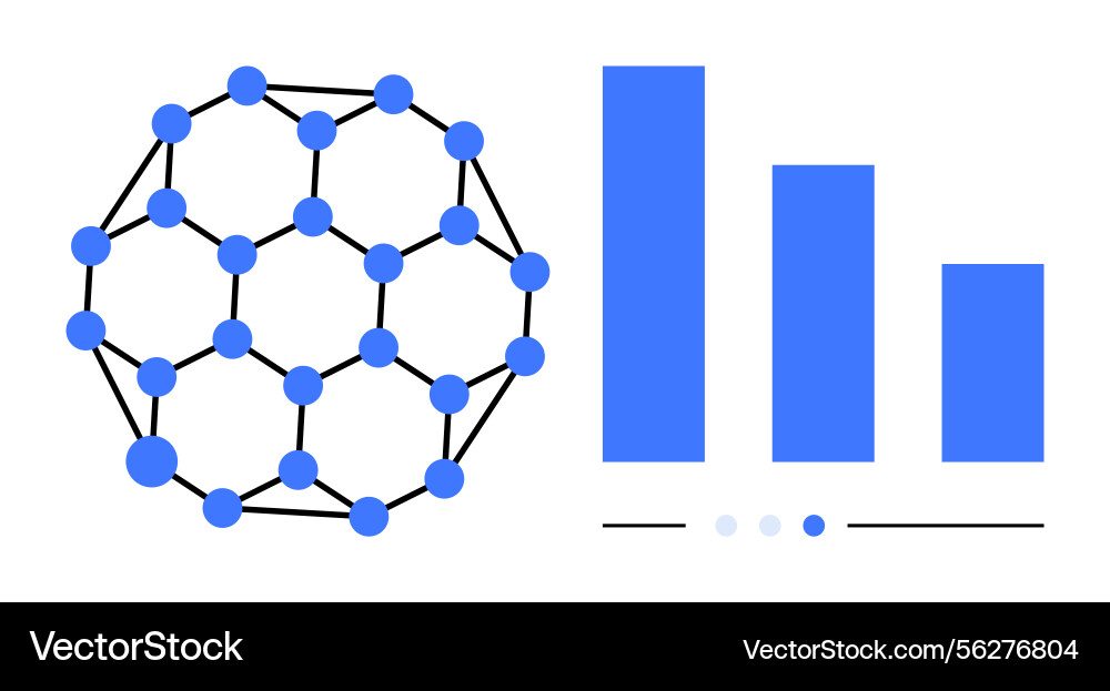 Netzwerkstruktur und Balkendiagramm Visualisierung von Daten Netzwerkstruktur und Balkendiagramm Visualisierung von Daten vektorbild
