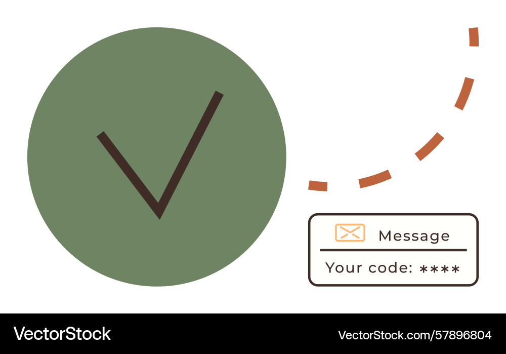 Prüfzeichen mit sicherem Code Vektorbild