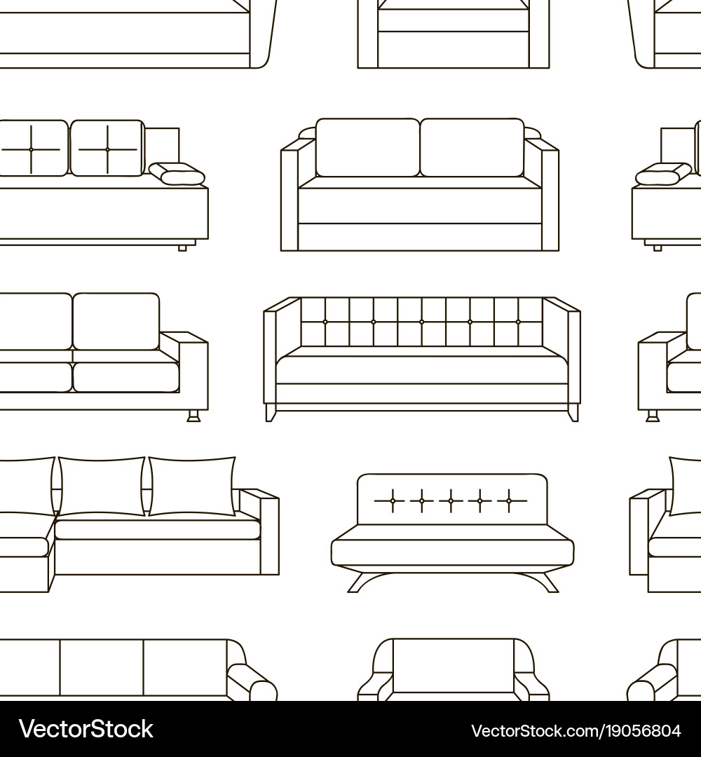 Sofa set pattern Vector Image