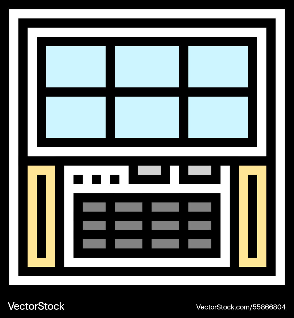 Window air conditioner unit color icon Royalty Free Vector