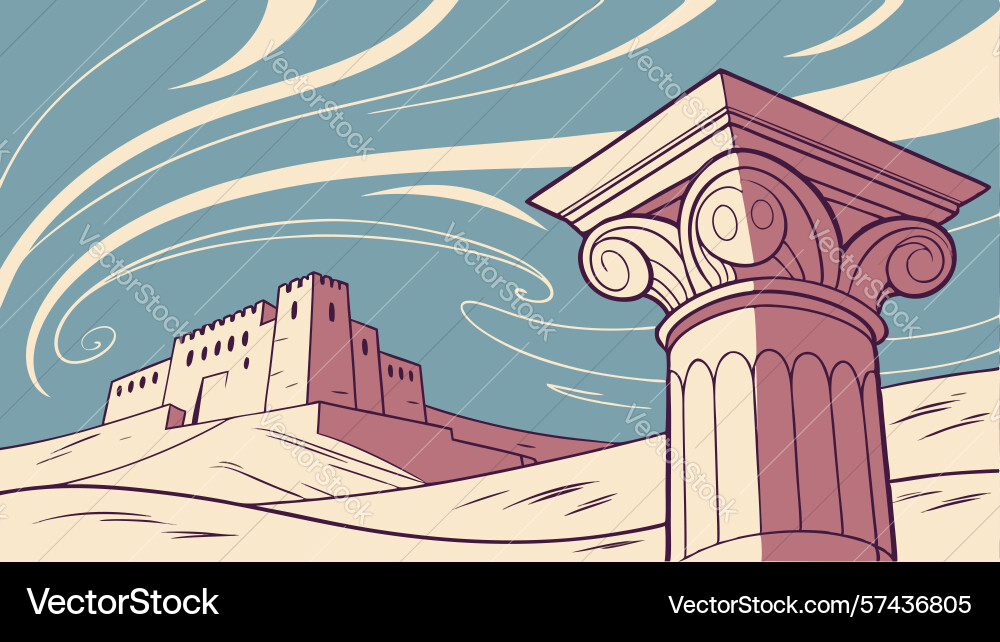 Classical roman column with swirl pattern design Vector Image