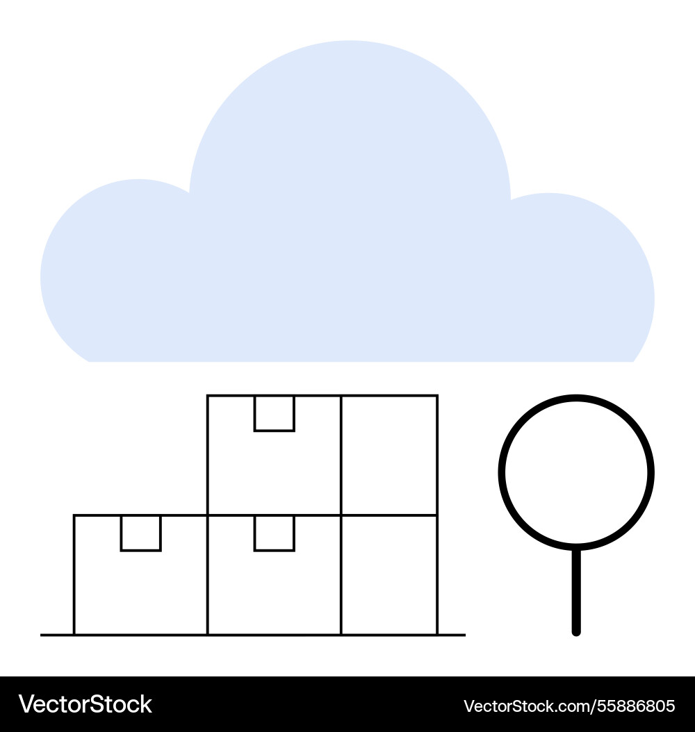 Cloud storage concept with stacked boxes Vector Image