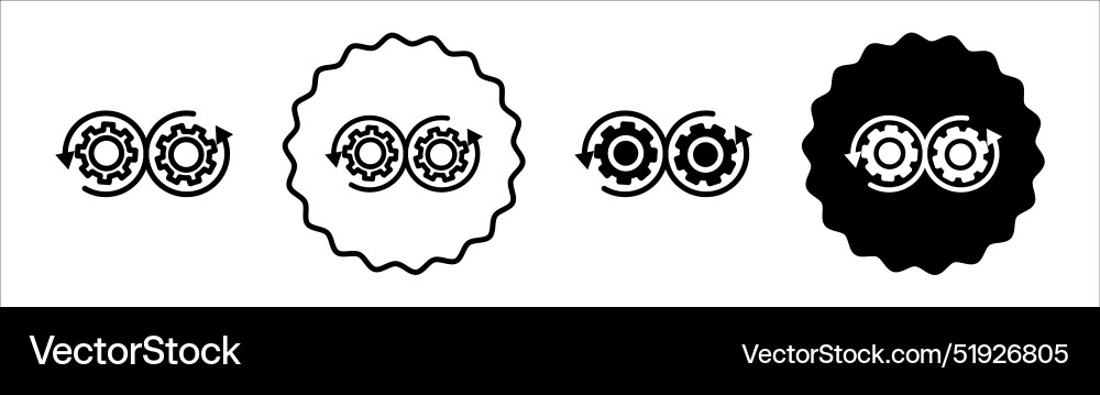 Dev ops icon symbol set collection simple vector image