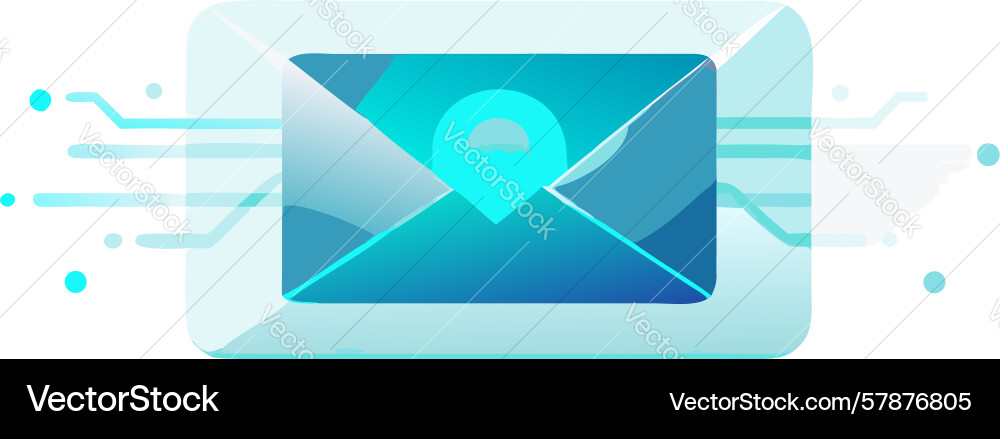 Digital email message icon design generative ai Vector Image