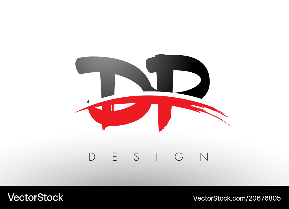 Dp d p Pinsel Logo Buchstaben mit rot und schwarz Dp d p Pinsel Logo Buchstaben mit rot und schwarz vektorbild