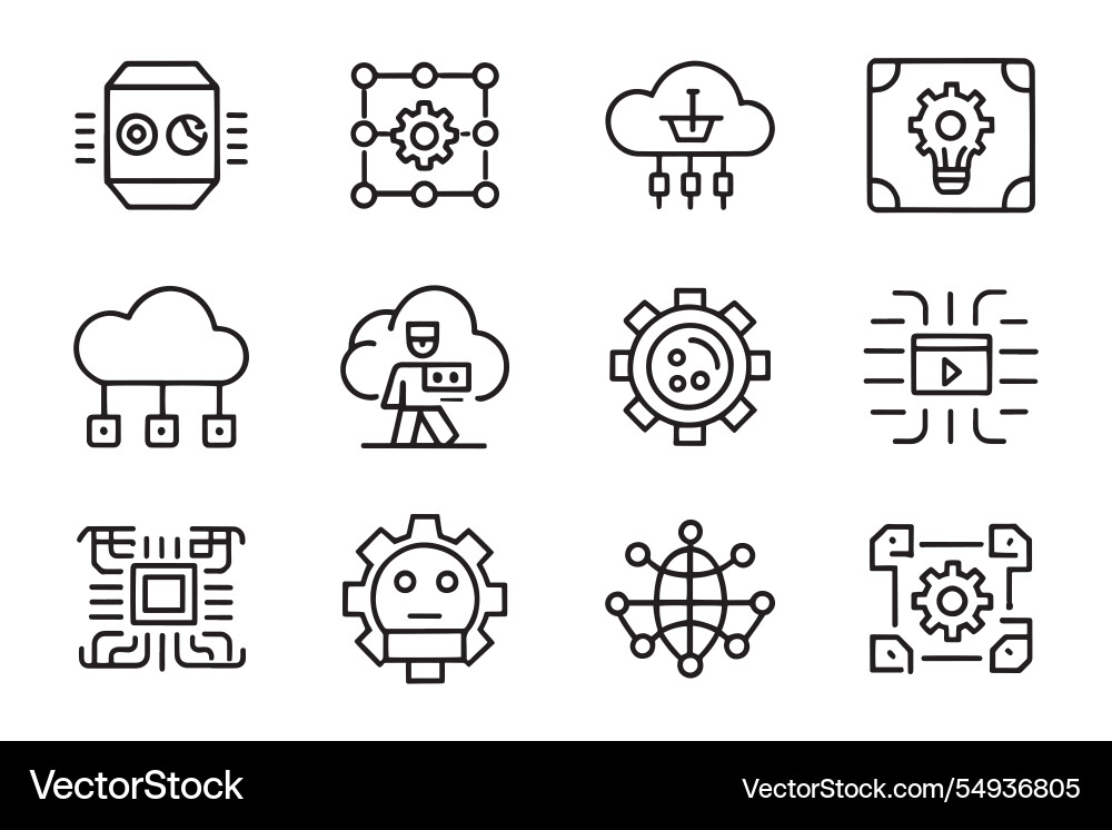 Machine learning digital ai technology algorithm vector image