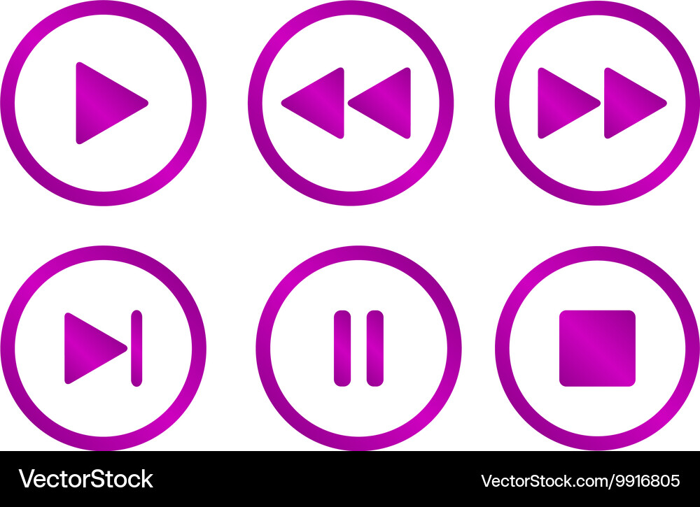 Media player buttons collection design Vector Image