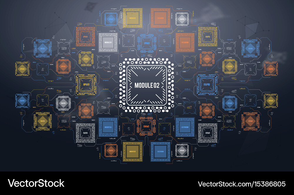 Modern background with futuristic user interface Vector Image