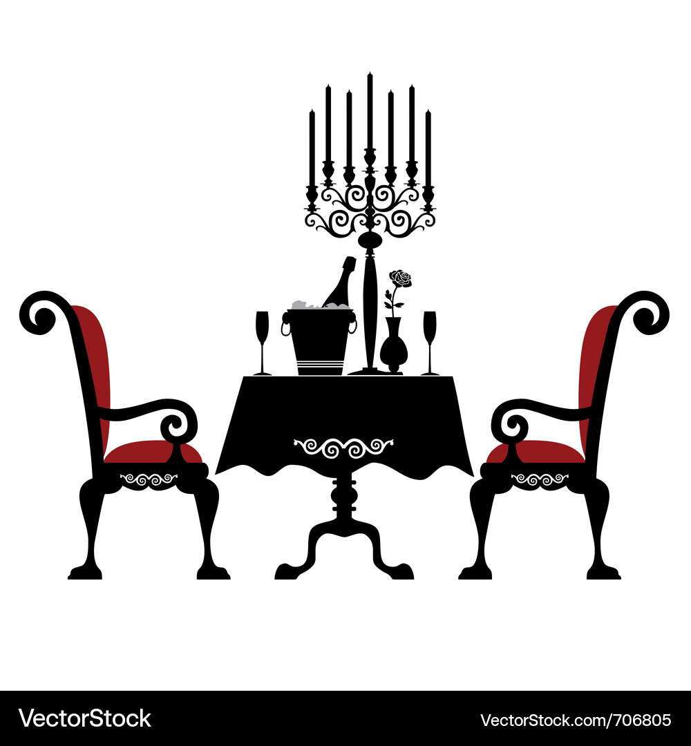 Romantic Dinner Scene Vector Image
