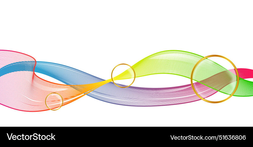 Abstract flow of colorful dynamic waves design Vector Image
