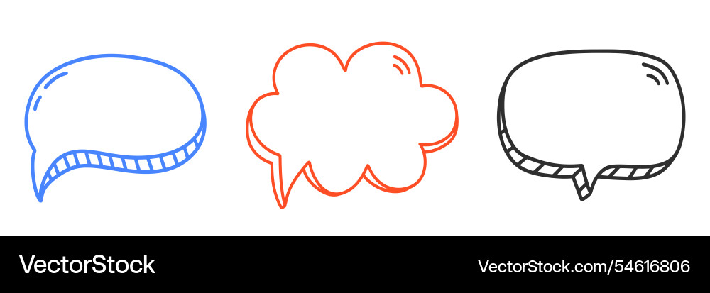 Chat speech bubble message text cloud shapes set Chat speech bubble message text cloud shapes set Vector Image