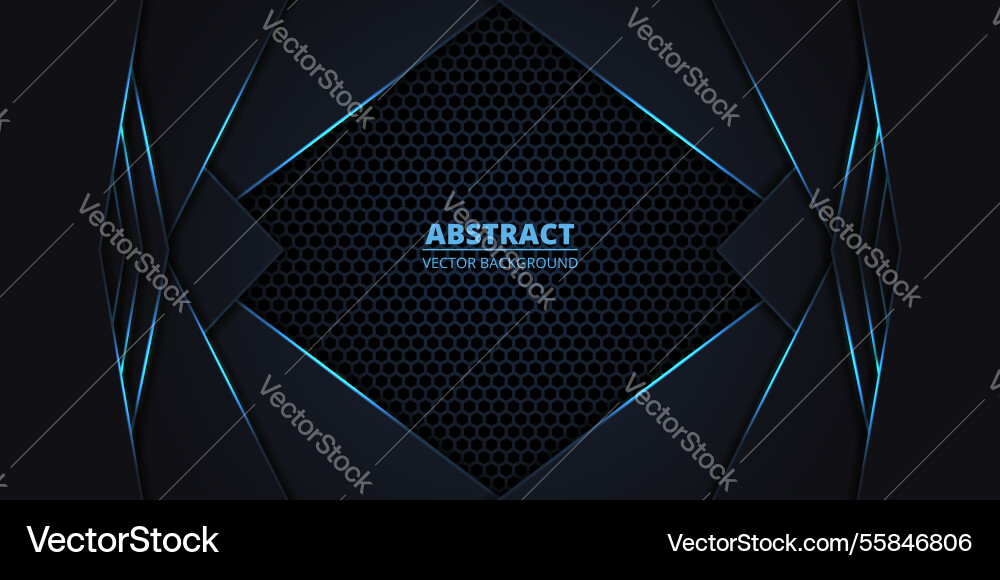 Dark Hexagon Grid Background Vector Image