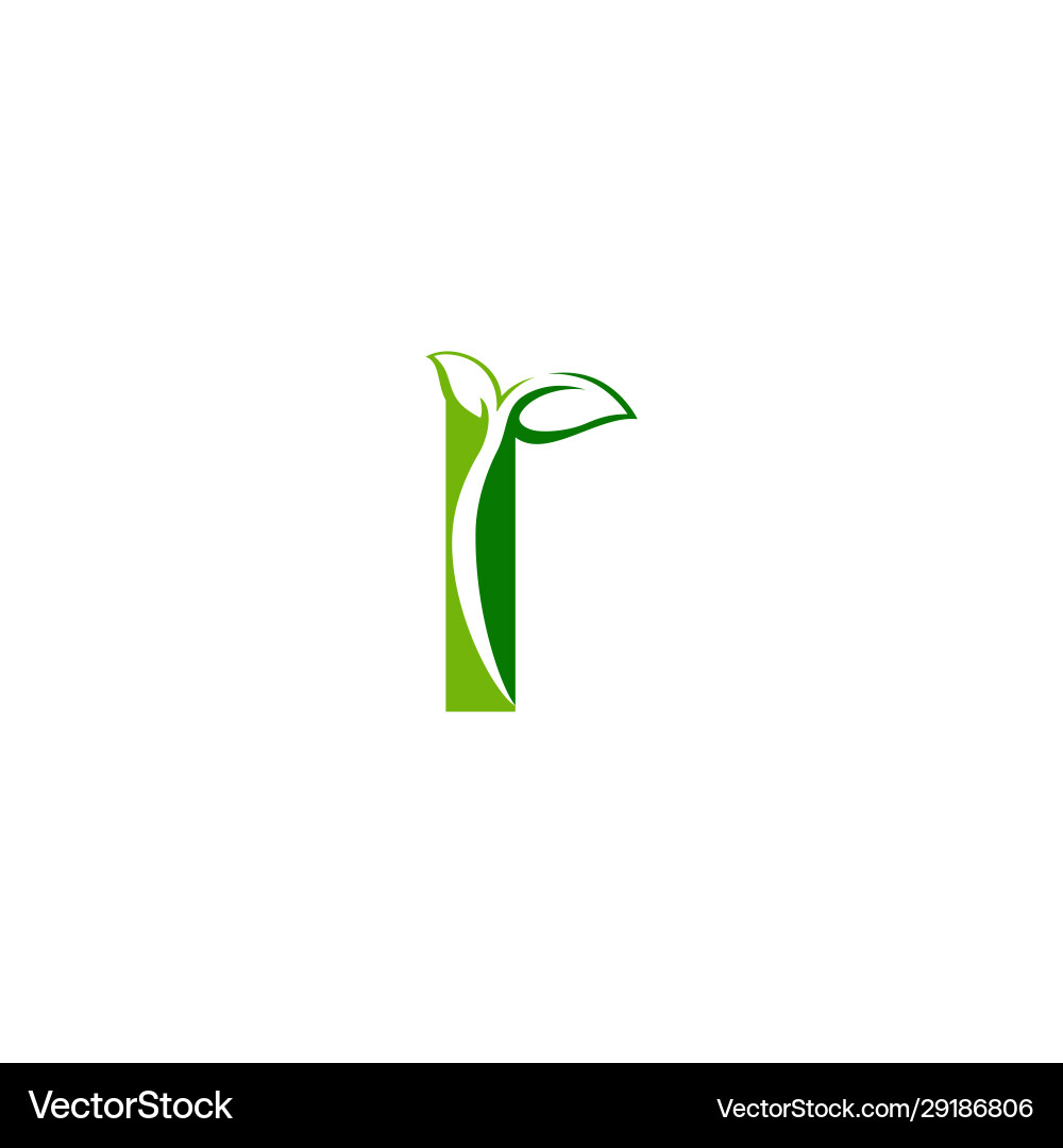 Elegant Initial I Leaf Logo Royalty Free Vector Image