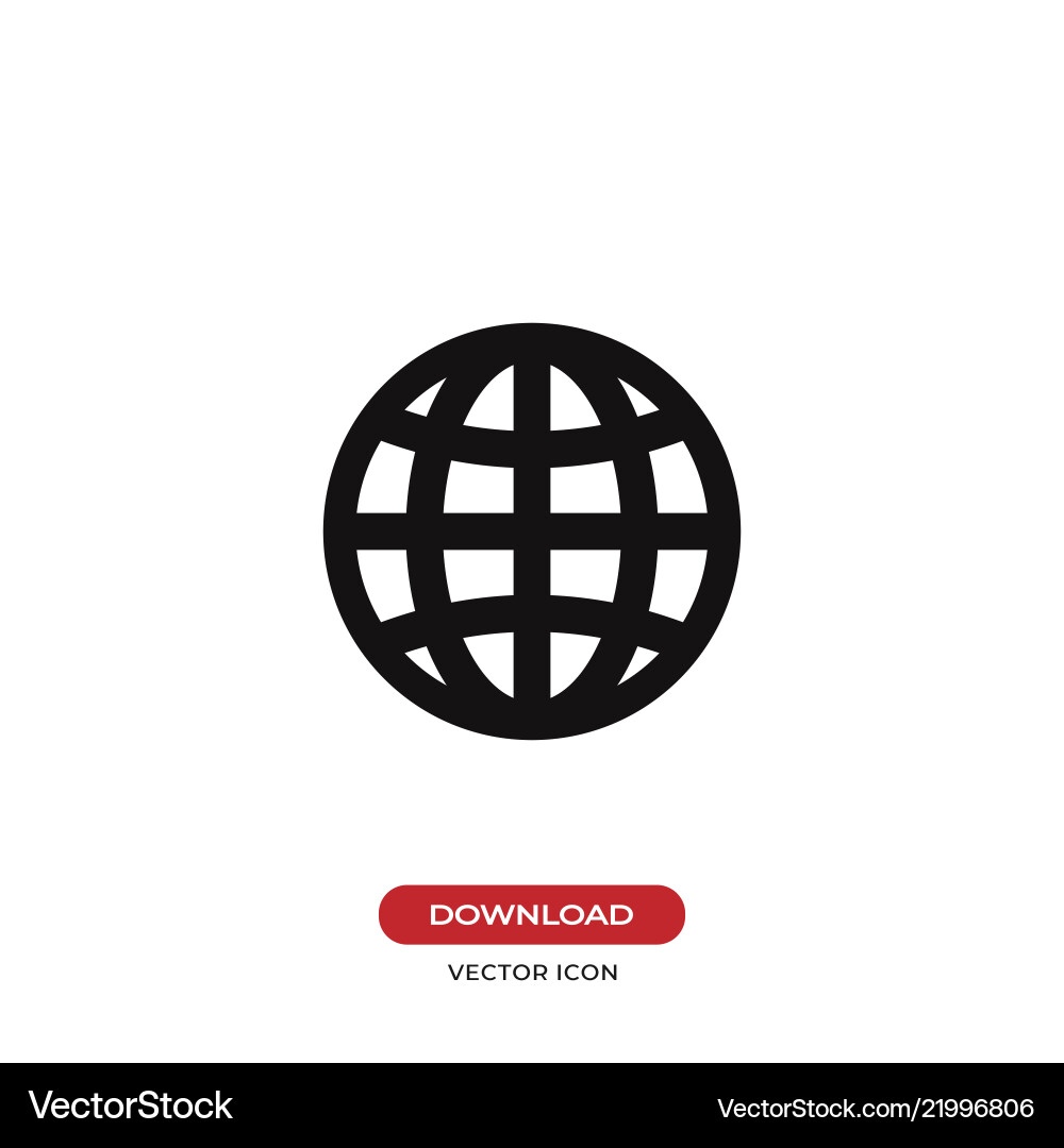Internet icon web globe symbol Internet icon web globe symbol vector image