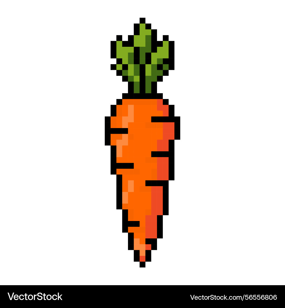 Pixel art carrot retro 8 bit style Pixel art carrot retro 8 bit style vector image