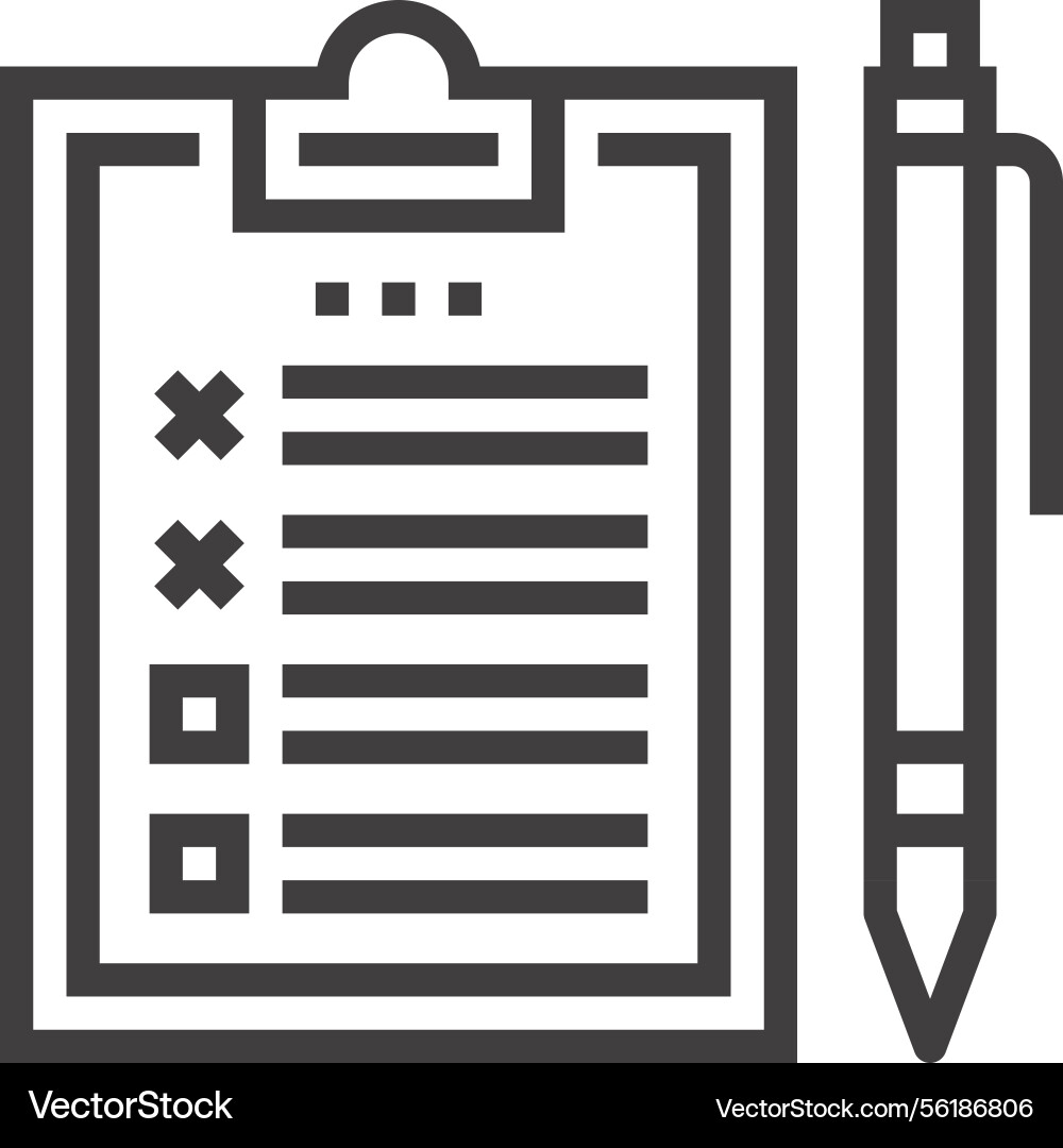 Planning flat line web icon Royalty Free Vector Image